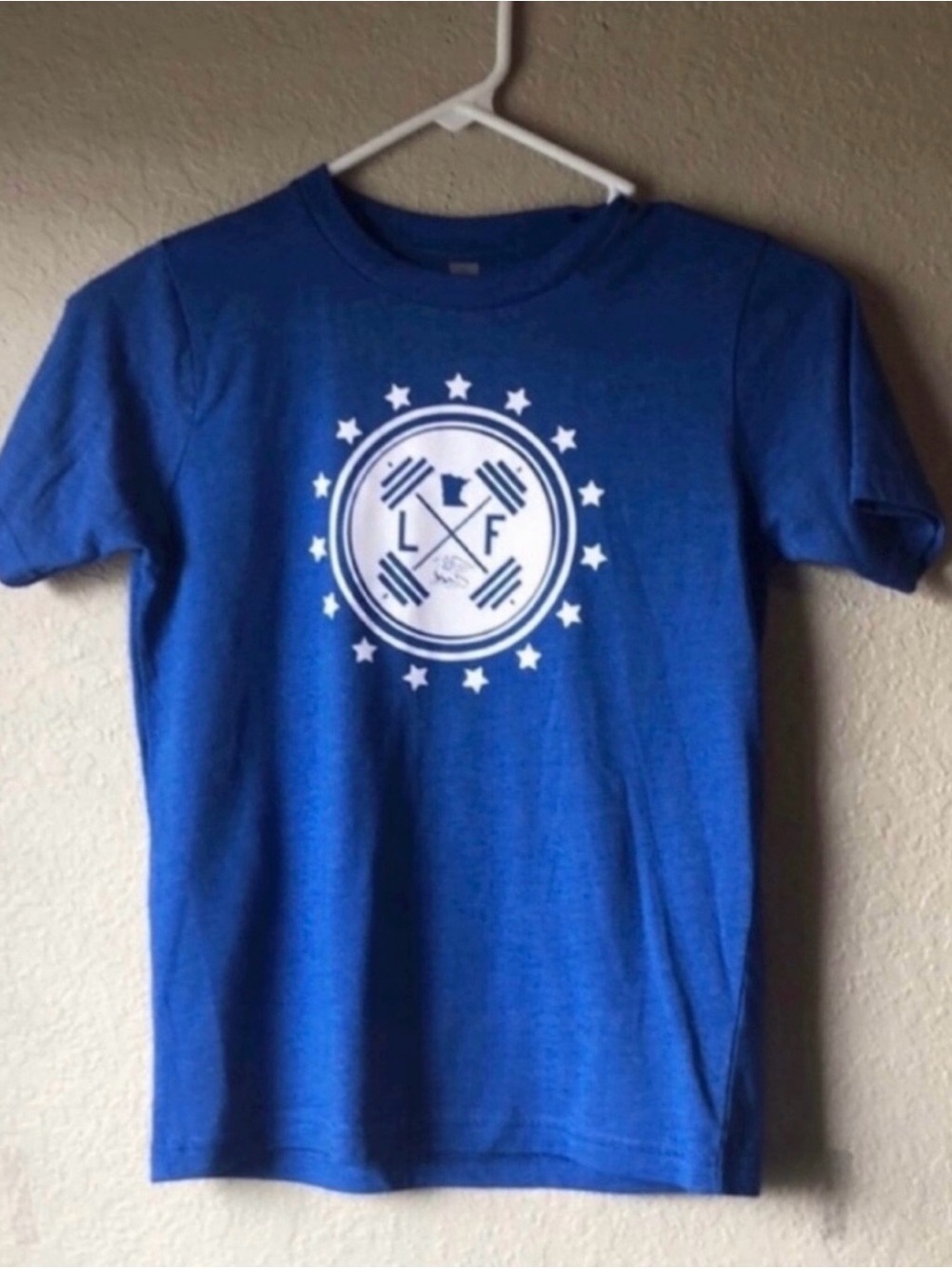 Next Level Apparel Shirt Boys Blue Short Sleeve Graphic Tee Shirt Top Medium 8